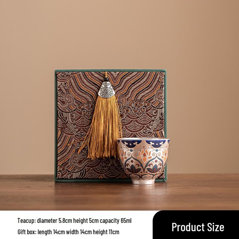 Китайский посеребренный чайный набор: Подарочный чайник и чашки для пожилых, друзей, на новоселье или в качестве сувенира на день рождения.