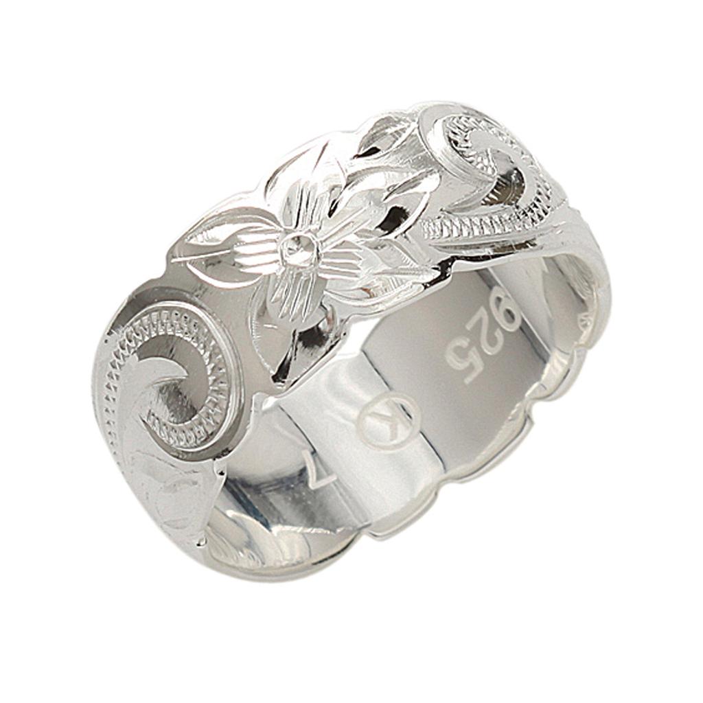 Гавайское ювелирное кольцо Plumeria Scroll Ring Серебро 925 [BreezyIsland] & (US6-JP11.5)