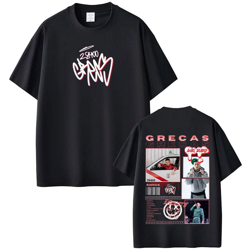 Rapper Grecas Tour 2026 Album Print Tshirts Men Women Fashion Oversized Tshirt Casual Short Sleeve Cotton Tee Shirt Streetwear
