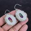 Серьги Rainbow Solar Quartz Druzy, серьги из стерлингового серебра 925 пробы, оригинальные серьги с драгоценными камнями, ювелирные изделия ручной работы, подарки на помолвку, висячие серьги