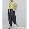 [antiqua] [Antica] punch curve pants ladies bottoms ESA-00219 Onesize 16 charcoal gray