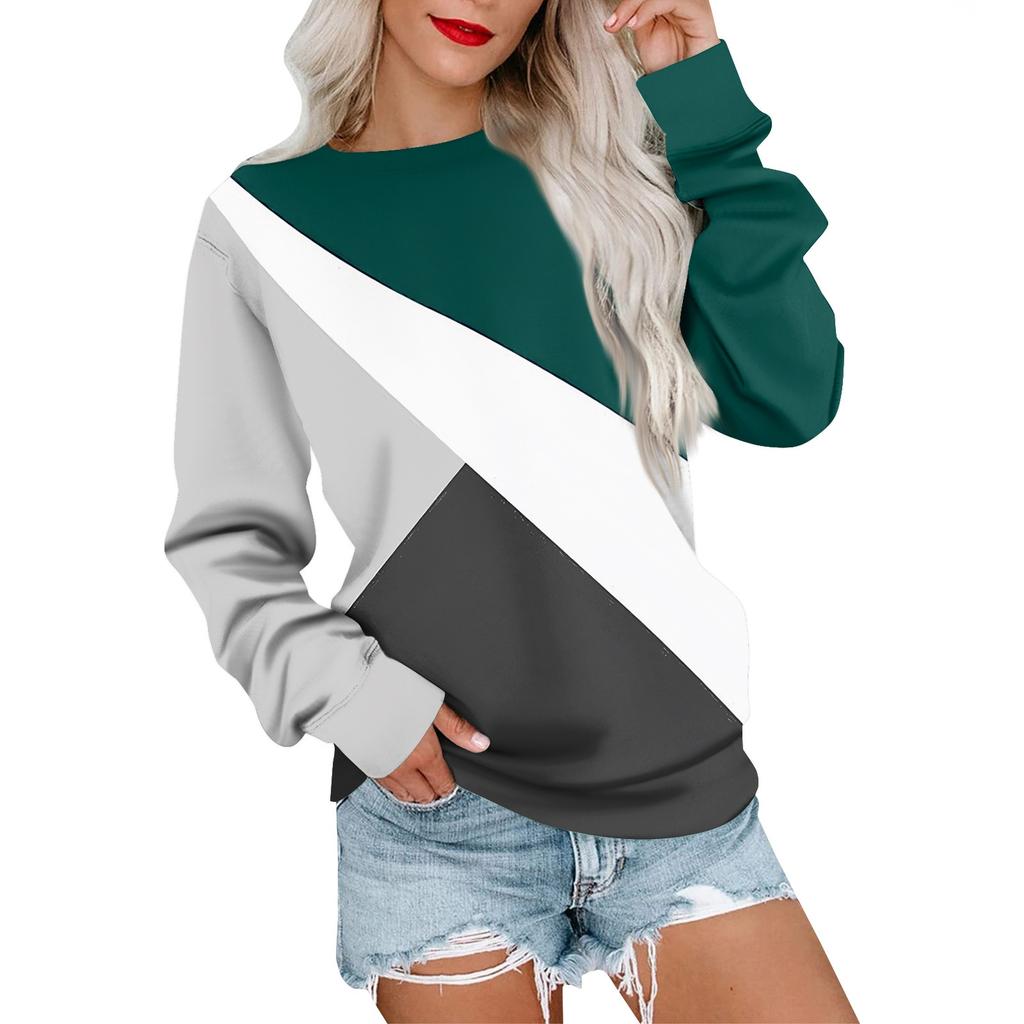 Женская толстовка с принтом, повседневная удобная свободная легкая женская толстовка с длинным рукавом и круглым вырезом