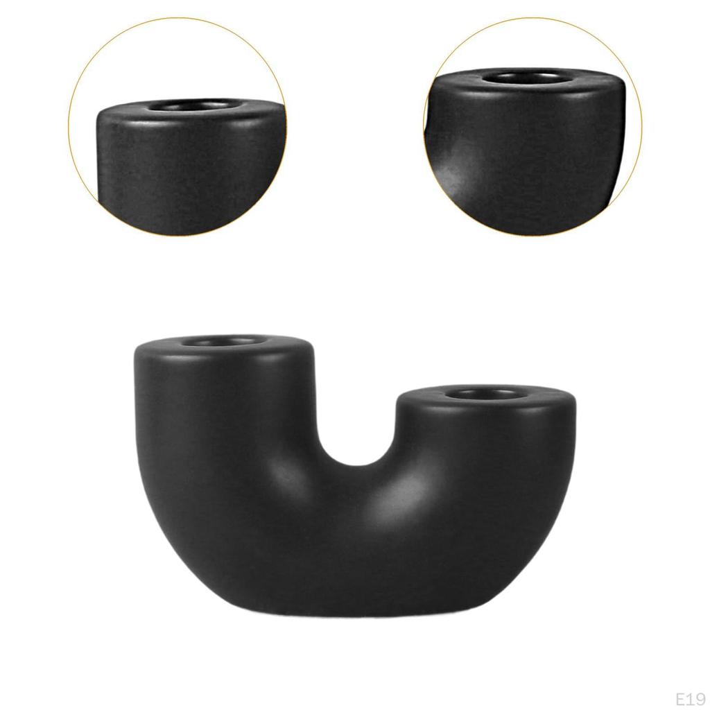 Ceramic Candle Holder for Christmas Pillar Display Home Fireplace Candelabrum