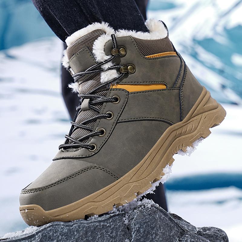 Mens Boots Lace Up Leisure Luxury Balck Casual Men Sneakers Keep Warm Snow Boots Male Cotton Boots Bota Masculina Big Size 48