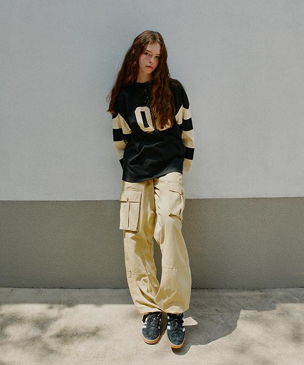 GREENBUTTER Drawstring Cargo Pants (Beige)