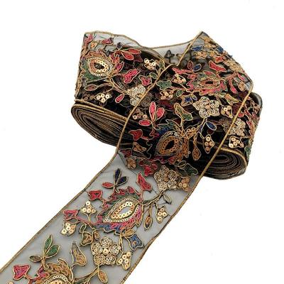 100 см ретро золотые блестки с кружевной бейкой, лямки с вышивкой, кружевные ленты, ткань для танцевального платья, сумка, аксессуары для шитья своими руками