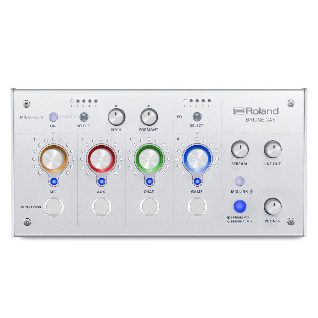 Roland Roland BRIDGE DAC White CAST/Gaming Amplifier/Audio Interface/Distribution/Gaming Mixer/Audio Mixer/Mac/Windows/Bridge Cast/Ice White/Ice