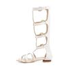Women Knee High Boots Low Heels Cutout Summer Boots Ladies Gladiator Sandals