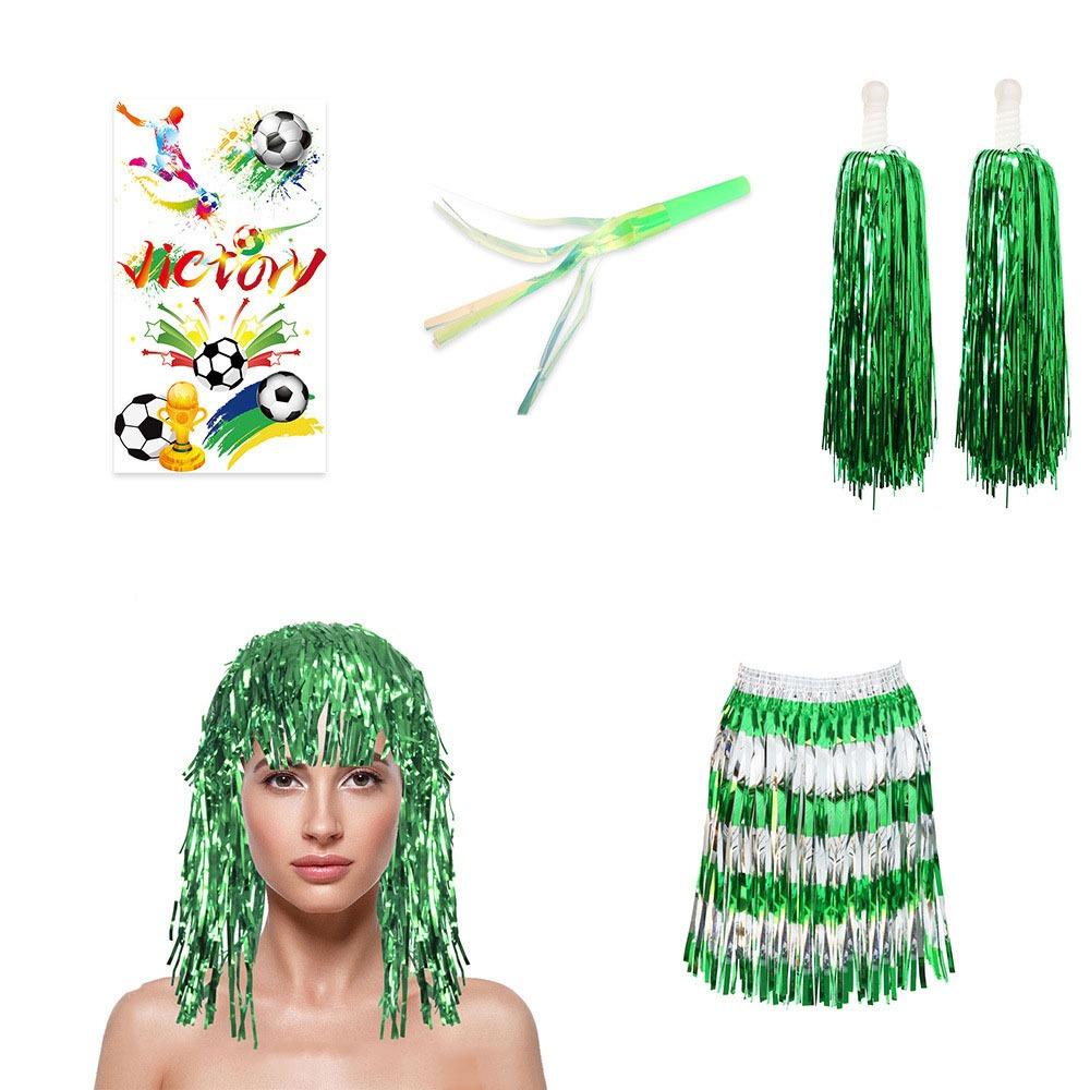 Fringe Skirt Soccer Fan Costume Supplies Set Cheerleading Gear Set Stage Performance Show