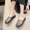 Women's Jelly Shoes Crystal Jellies Sandals Glitter Clear Flats Slip On Summer Beach Slippers Closed Toe Soft Slides Casual Dress Shoes for Women