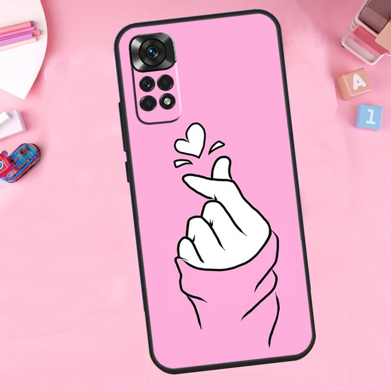 Kpop Hand Finger Heart For Xiaomi Redmi Note 14 13 10 11 12 15 Pro Plus Phone Case For Redmi 15C 13C 12C 10C 14C 15