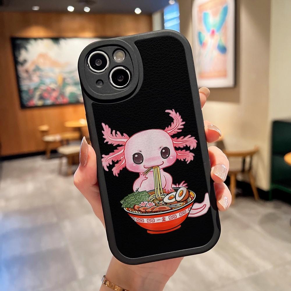 Чехол для телефона с аксолотлем и раменом для Apple Iphone 14 flirtatious Pro Max11 13 12 Mini X Xr Xs 8 Puls Se Силиконовый чехол из кожи ягненка