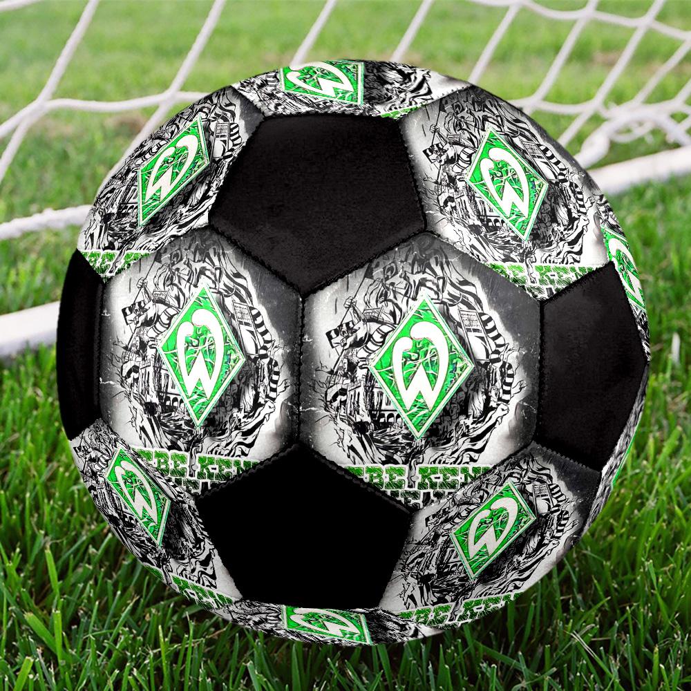 SV Werder Bremen Indoor Soccer Ball Colorful All Ages Size 5 Machine Stitched PVC Competition Ready Durable High-Bounce