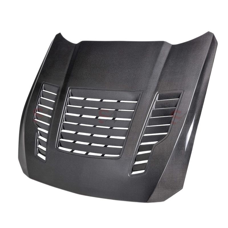 Carbon Fiber Hood Cover with Vents for Ford Mustang