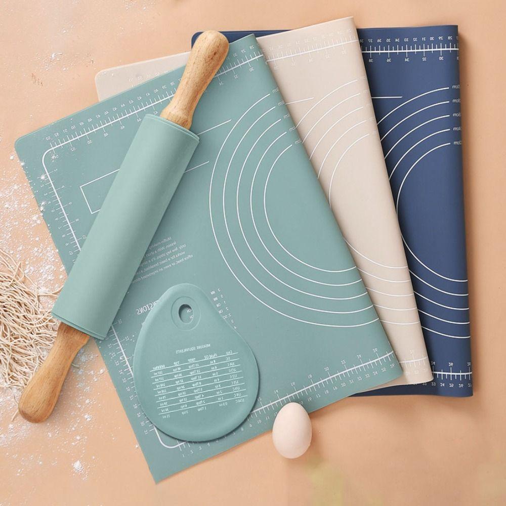 Антипригарный коврик для раскатки теста со шкалой, коврик для выпечки, бытовой силиконовый набор для замешивания теста, торт