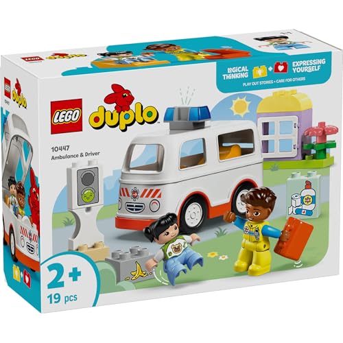 LEGO Duplo Город Скорая помощь, Игрушка, Подарок на день рождения, Обучающие кубики, Мальчики и девочки, Возраст 1,5, 2, 4, Малыши, Ролевые игры, Транспортное средство, Мин