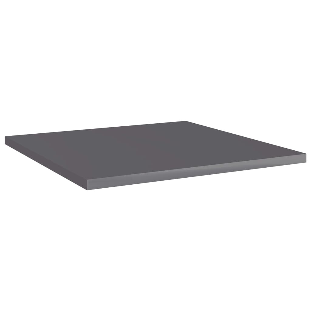 Bookshelf Boards 8 pcs Glossy Grey 40 x 40 x 1.5 cm