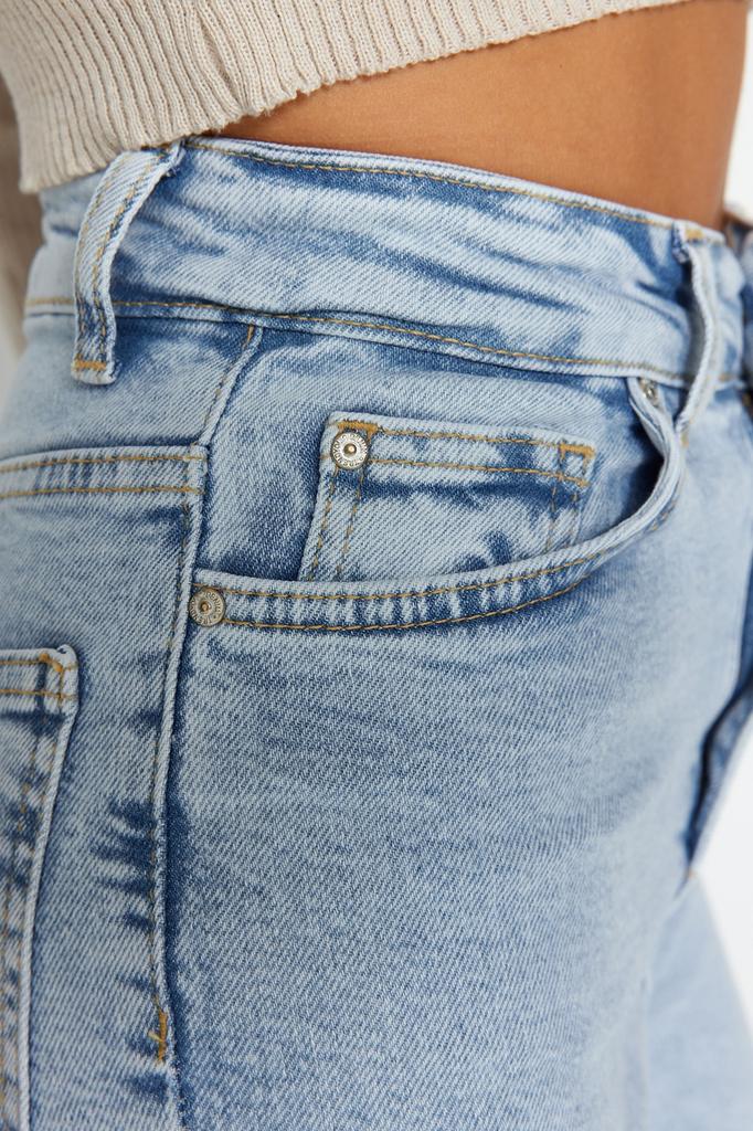 Women's Style Jeans Light Blue High Waist Flare Jeans