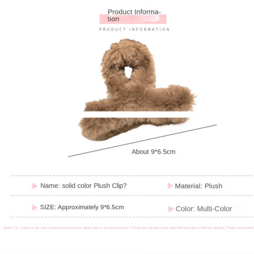 Faux Fur Hair Claw Fluffy Hair Barrettes Hairpins Crab Headwear Autumn