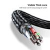 6A 120W 3 в 1 USB Type C кабель для быстрой зарядки телефона зарядное устройство шнур для передачи данных для iPhone Samsung Xiaomi быстрая зарядка Micro USB провод
