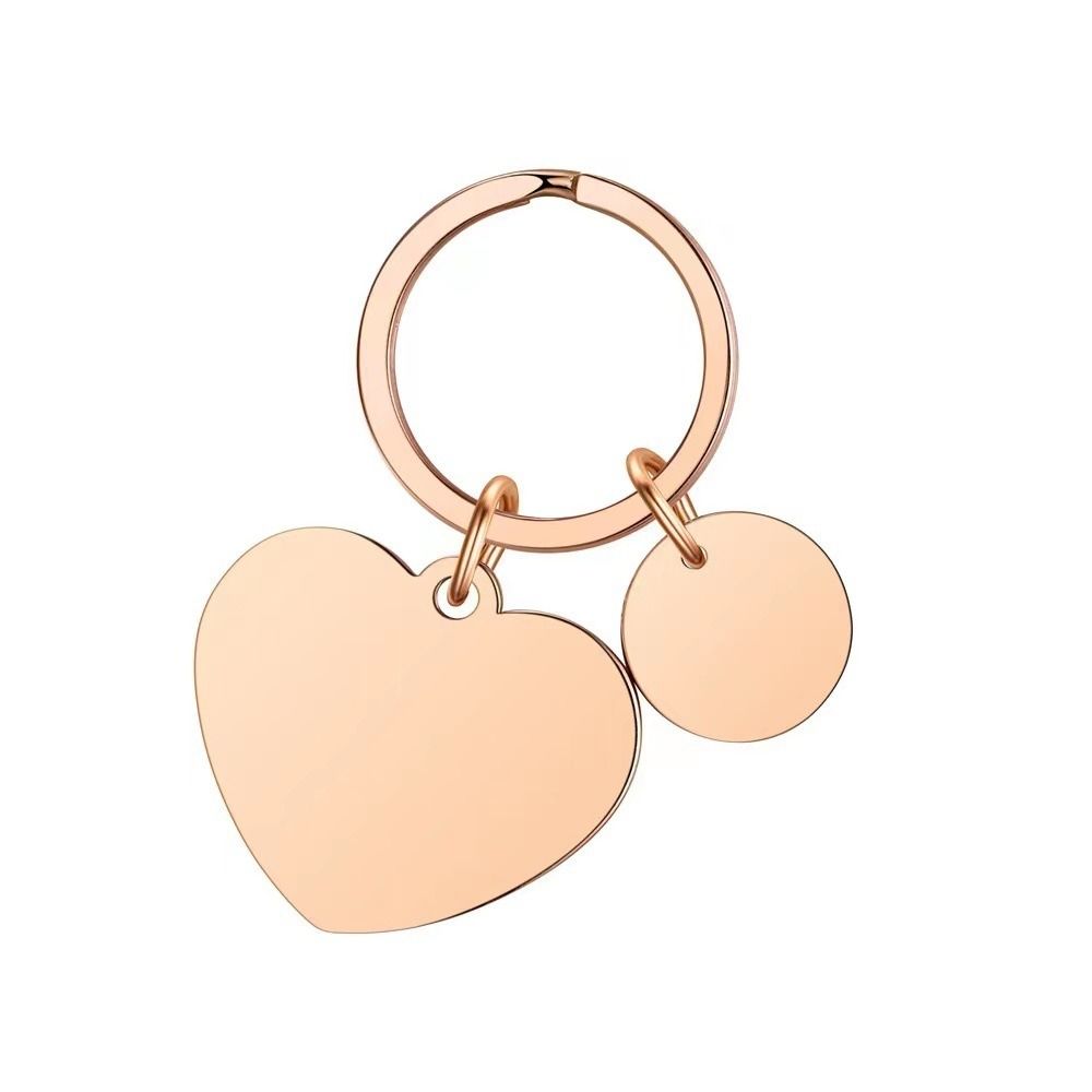 Fashion Car Key Ring Charm Bag Accessories Portable Titanium Steel Heart Key Chain Handbag