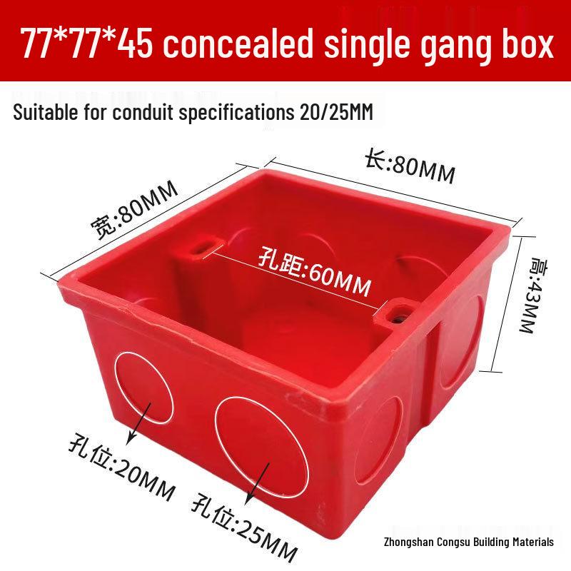 PVC Concealed 86 Type Switch Socket Junction Box for Home Decoration Wiring