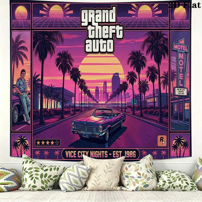Настенный гобелен GTA Эстетичное настенное панно Печатная тканевая одеяло Декоративные гобелены для спальни гостиной Домашний декор