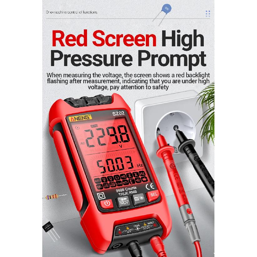 ANENG SZ02 Digital Multimeter Smart AC/DCVoltage Capacitance Meter 6000 Counts Auto Electrical Temp Resistance Transistor Test