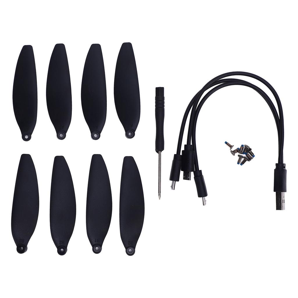 Low Noise Propellers Replacement with Screwdriver Screws 7.1cm Drone Propellers Blades for Mini Series E88 E58