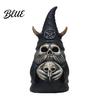 Unique Retro Room Accents 3D Printed Gothic Skull Gnome Ornament, Halloween Spooky Desktop Display Statues Figurine for and Garden Decoration,