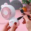 Cute Rabbit Hand-Held Fan Summer Usb Charging Desktop Fan Cartoon Dual Use Mini Fan Cooling Tool Out Summer For Travel