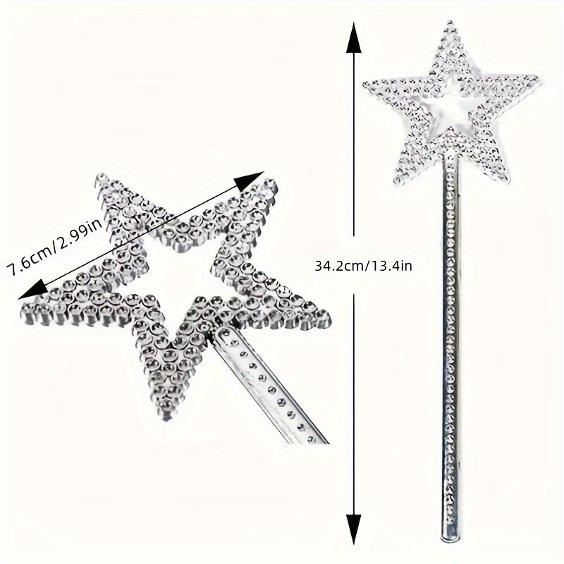 1 шт. Волшебная палочка принцессы-феи, Серебряная волшебная палочка со звездой, Палочка Глинды, Сияющая палочка ангела для девочек и взрослых, Костюм, День рождения