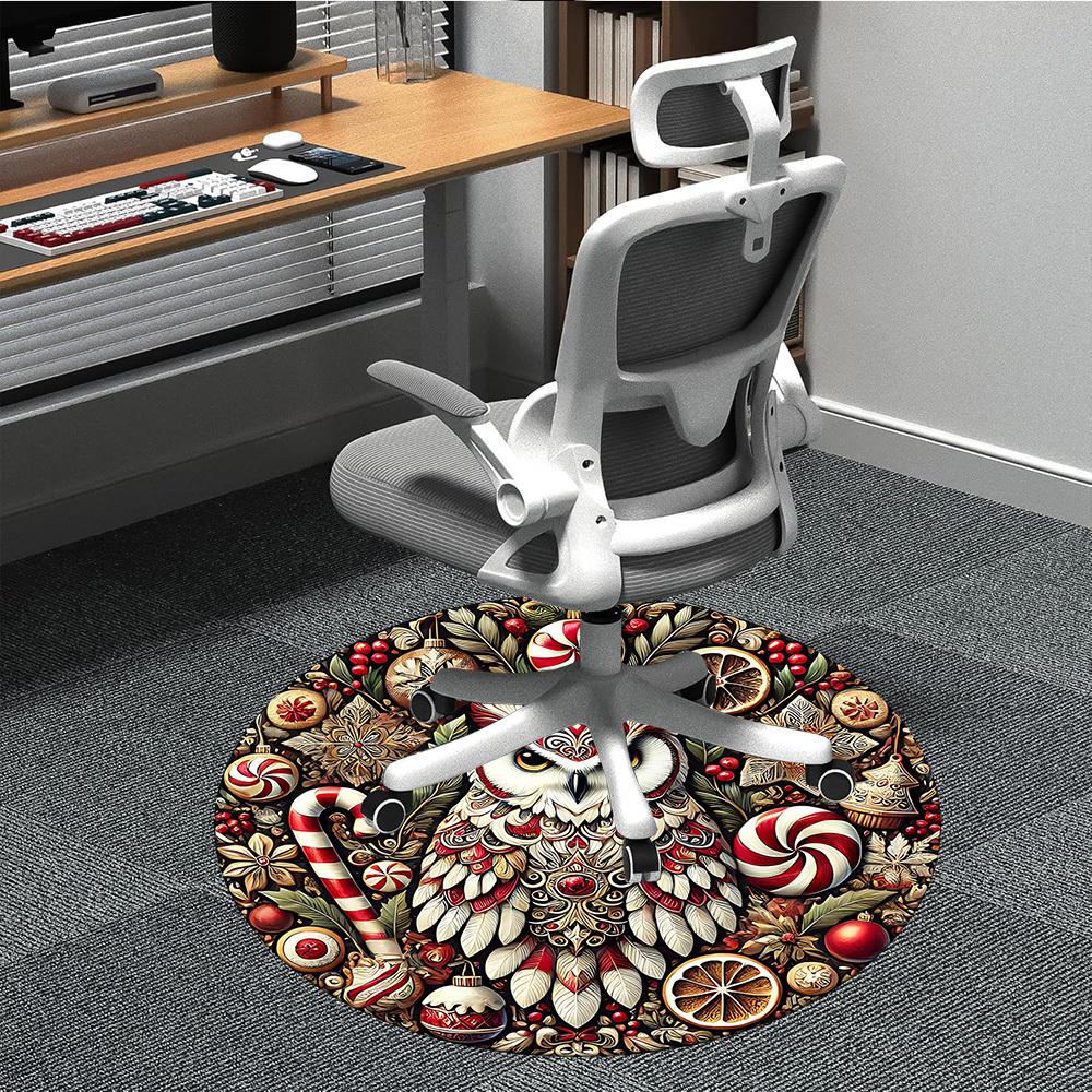 1pc Holiday Festive Office Round Area Rug, Under Office Chairs Bedroom Living Room Home Decor, Room Deco