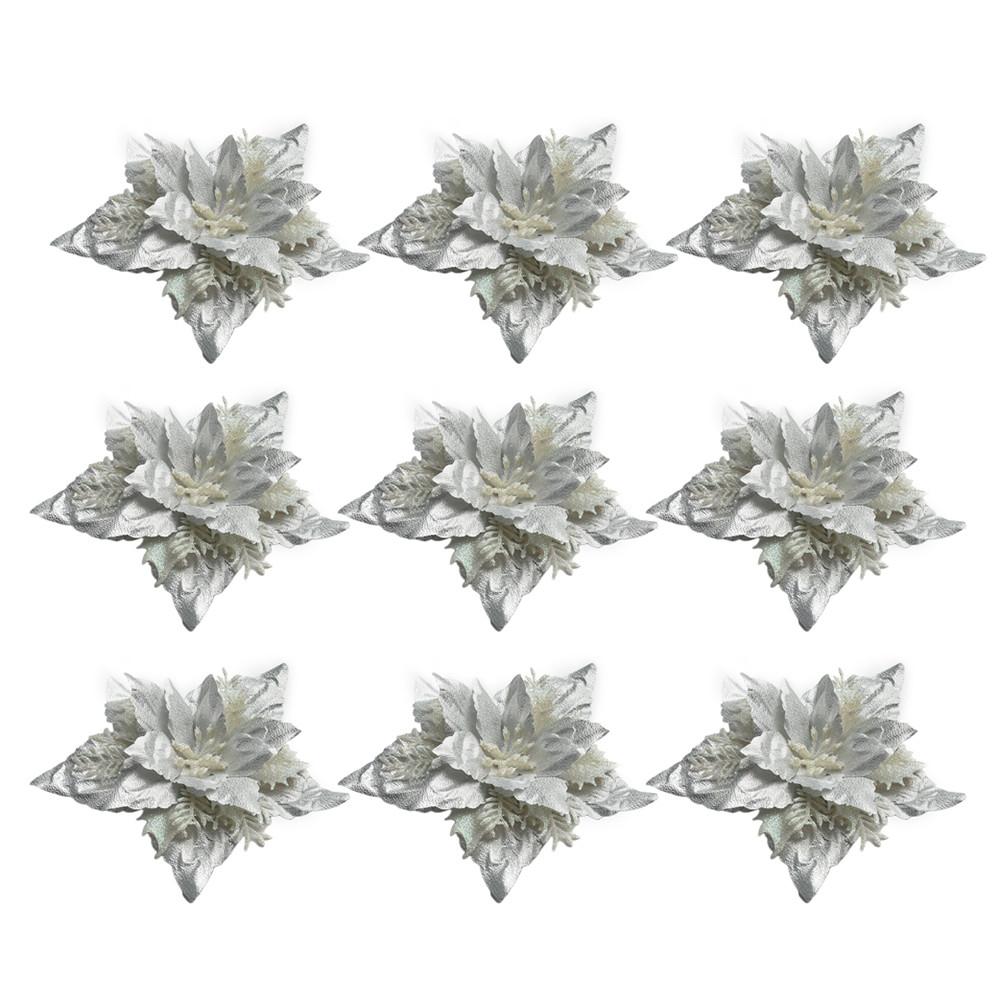 Рождественские цветы Вечеринка Дерево Рождество Блеск Подвесная Пуансеттия Рождество