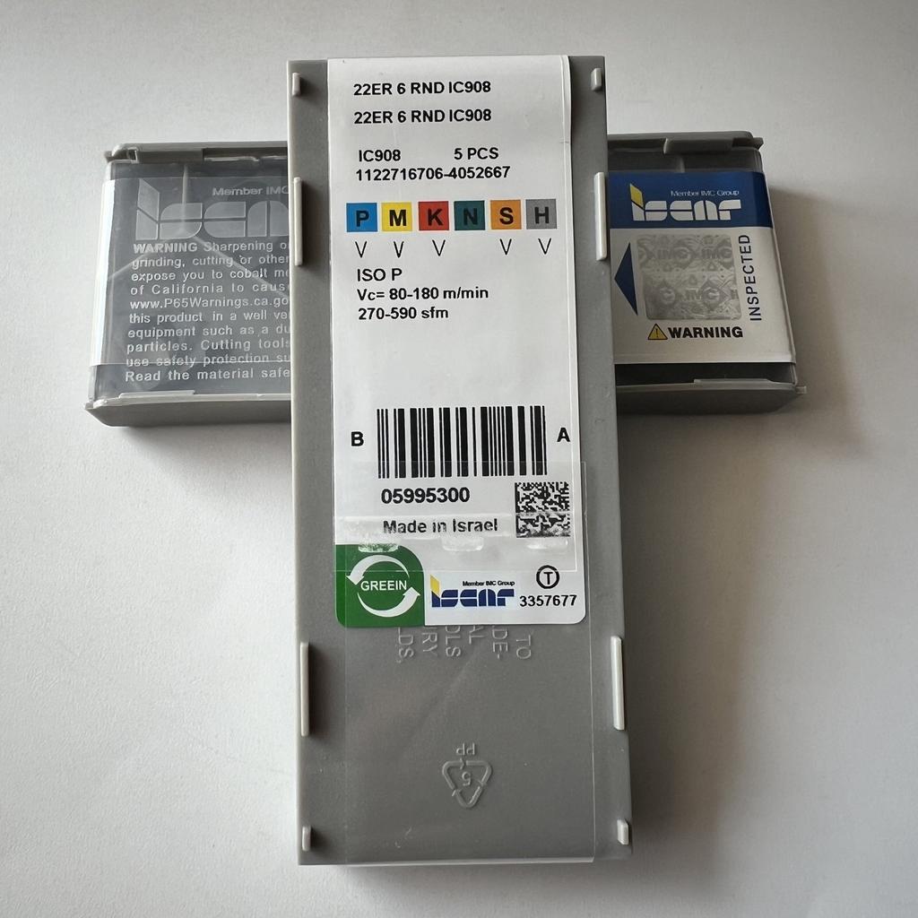 ISCAR / 22ER6RND IC908 / Industrial indexable carbide inserts 10 Pcs