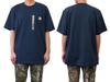 Carhartt Футболка с коротким рукавом и карманом, футболка с большим силуэтом, большая, темно-синяя, темно-синяя, размер L (К87)