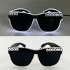 Heart Shaped LED Glasses Square Neon Glasses Surprise Just Married Glasses  Dark