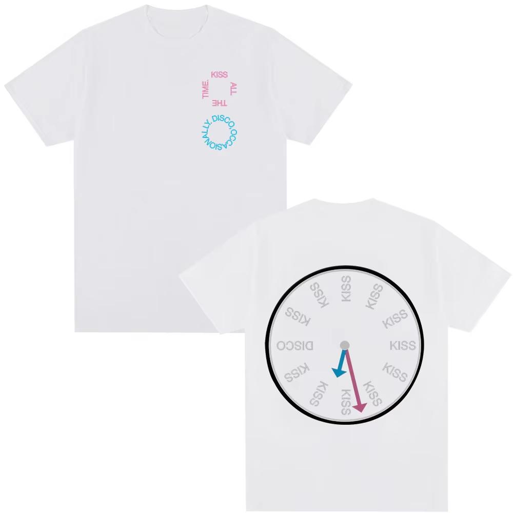 Kiss All The Time Disco Print T-Shirt, Unisex Casual Vintage Short Sleeve Women And Men Fashion Comfortable T-shirt