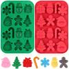 Рождественские силиконовые формы для шоколада, формы для выпечки конфет, 3D снежинки, леденцы, снеговики, рождественские елки, пряничные человечки, Санта