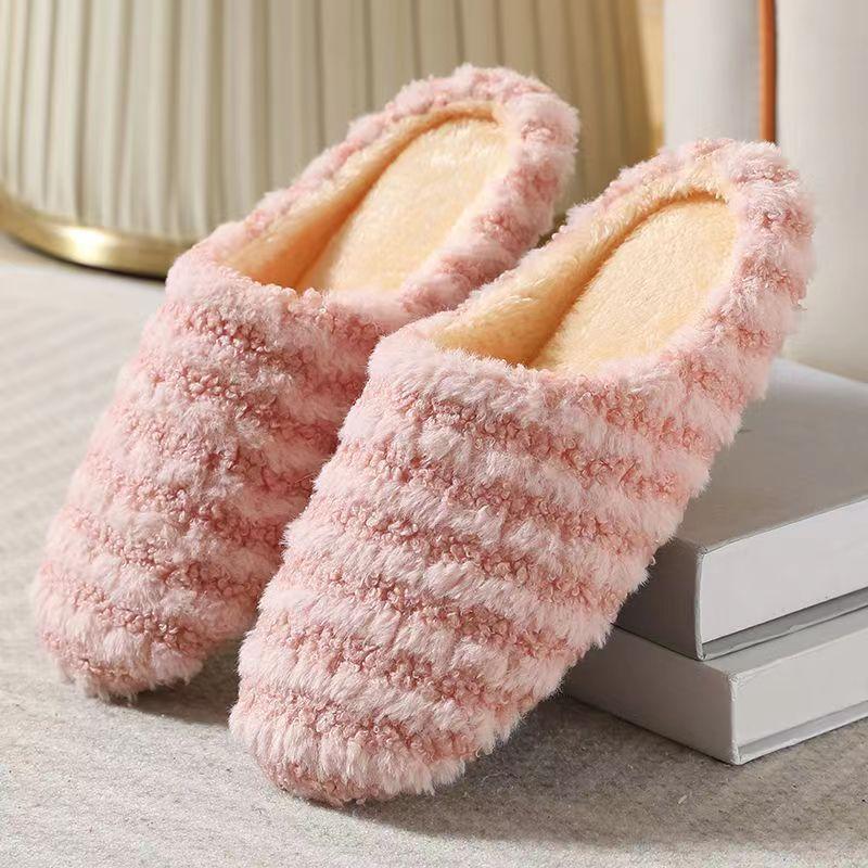 Women Indoor Slippers Warm Plush Home Slipper Autumn Winter Shoes Woman House Flat Floor Soft Slient Slides for Bedroom