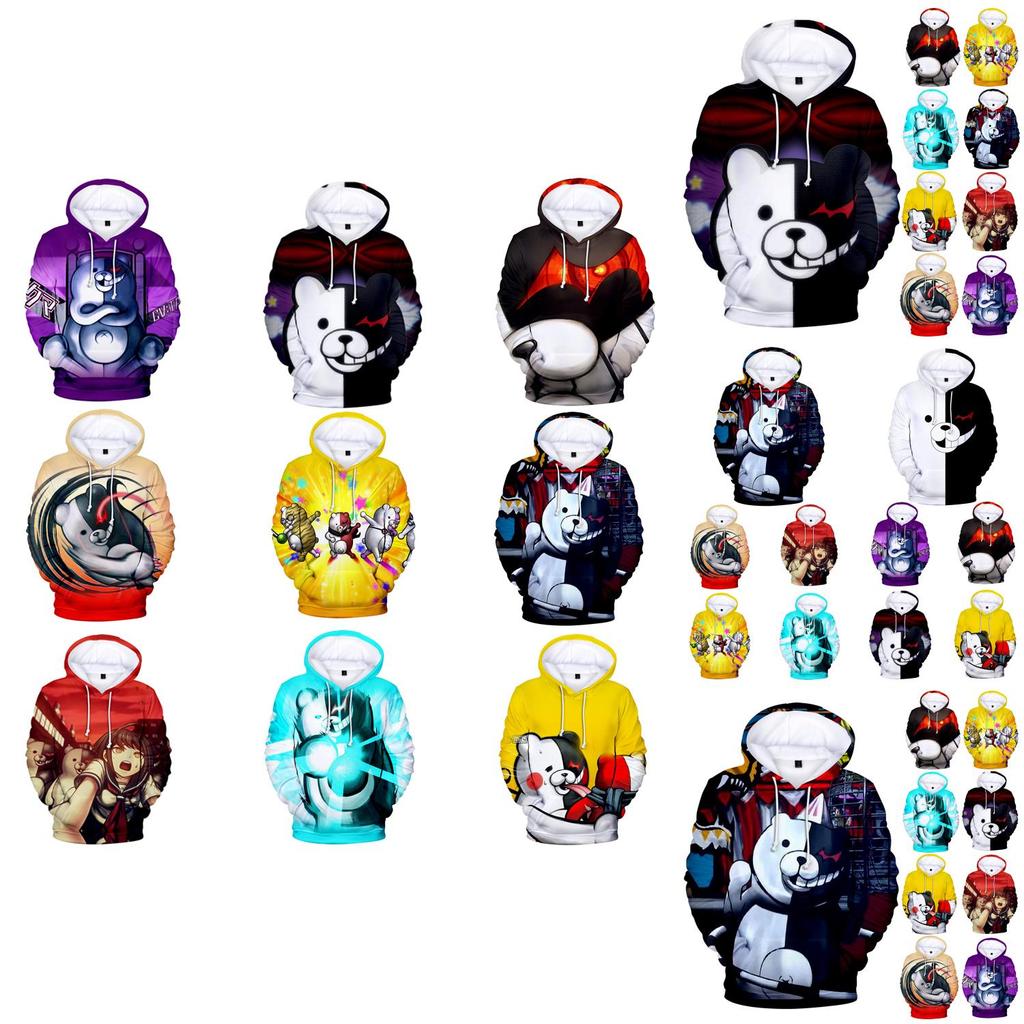 Худи Danganronpa Monokuma Невероятно мягкий унисекс пуловер для поклонников аниме