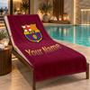 Custom Name FC Barcelona Beach Towel Personalized Text Soft Towel Swimming Travel Bath Gift