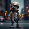 Cool Skeleton Figurine Small Resin Halloween Skeleton Doll Statue Collectible Skull Dwarf Ornament for Home Room Office Desk Decor