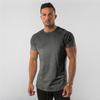 Summer Fitness Sports Short Sleeve T-shirt Work Clothes Solid Color European and American Men's Top