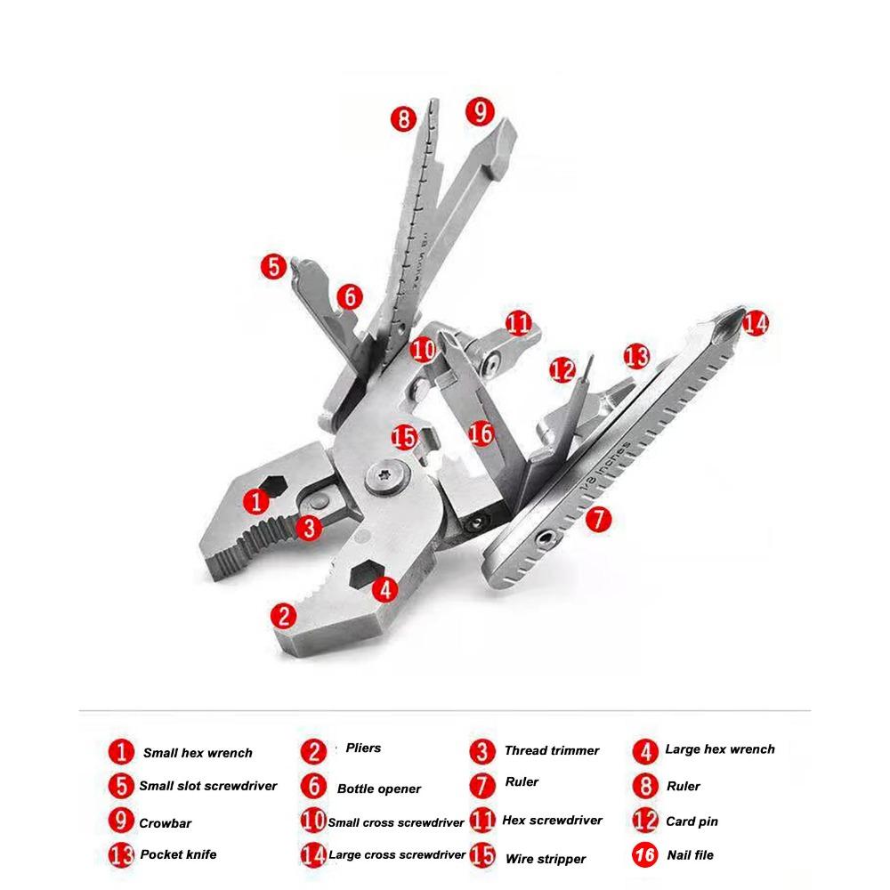 Silver Multitool Pliers Foldable Outdoor Tool Easy Carry Foldable Tool Home Repair