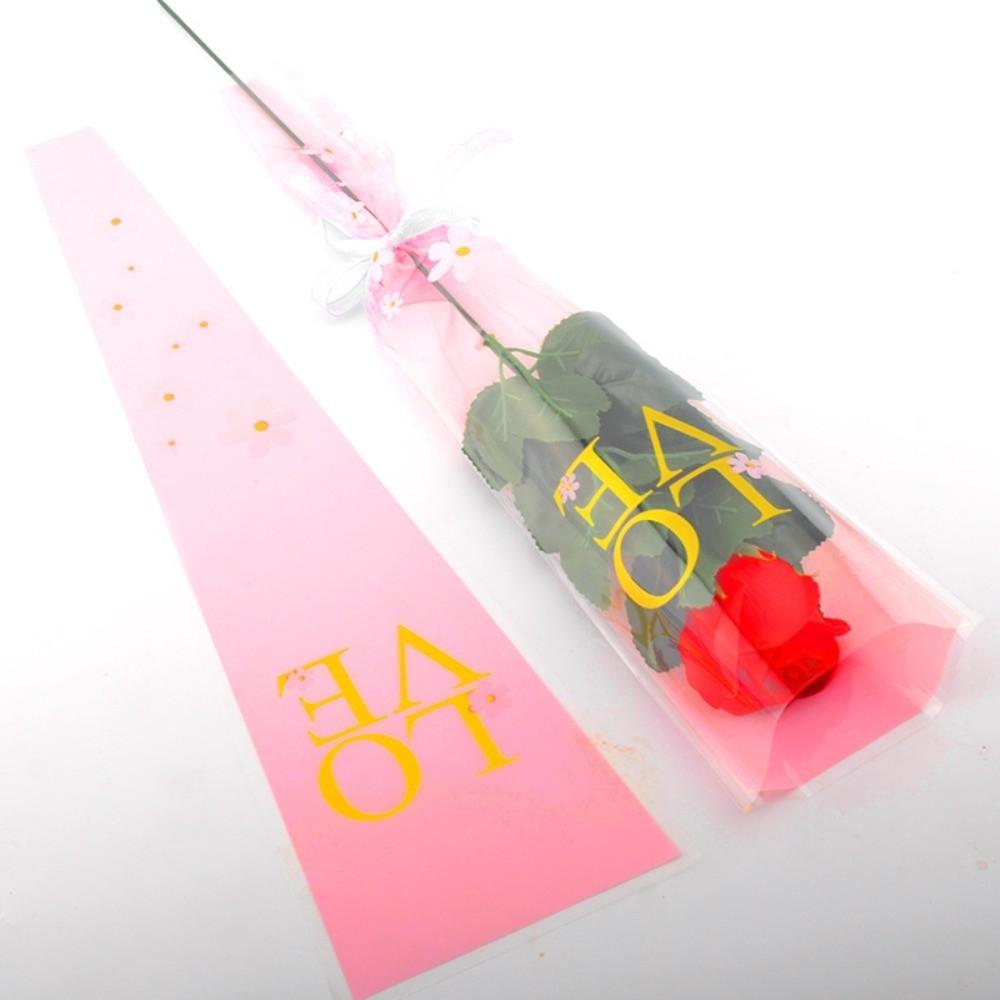 50Pcs Single Flower Flower Wrapping Bag Love Single Rose Sleeves New Bouquet Wrapper Party Supplies