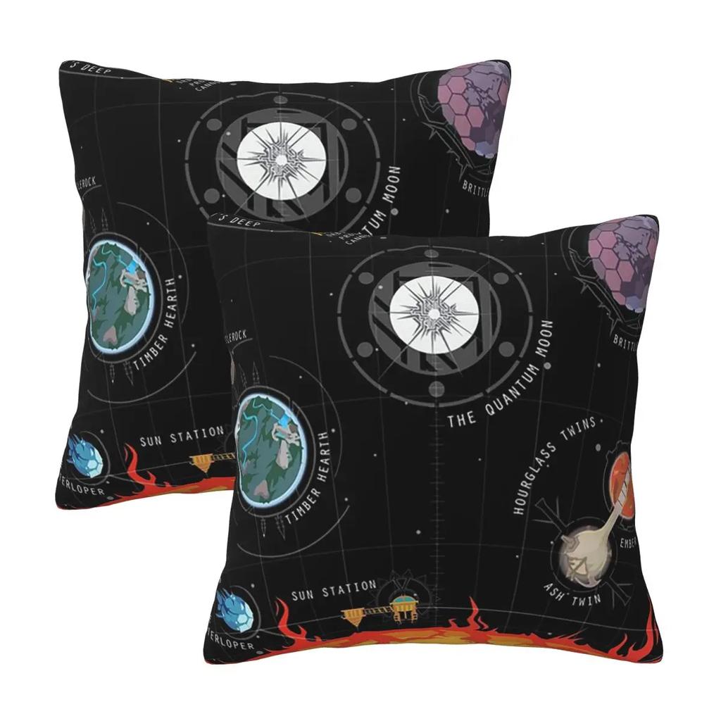 Outer Wilds System 2 Pcs Square Pillowcase Pillow Cover Cushion Zip Decorative Comfort Throw Pillow For Home Sofa