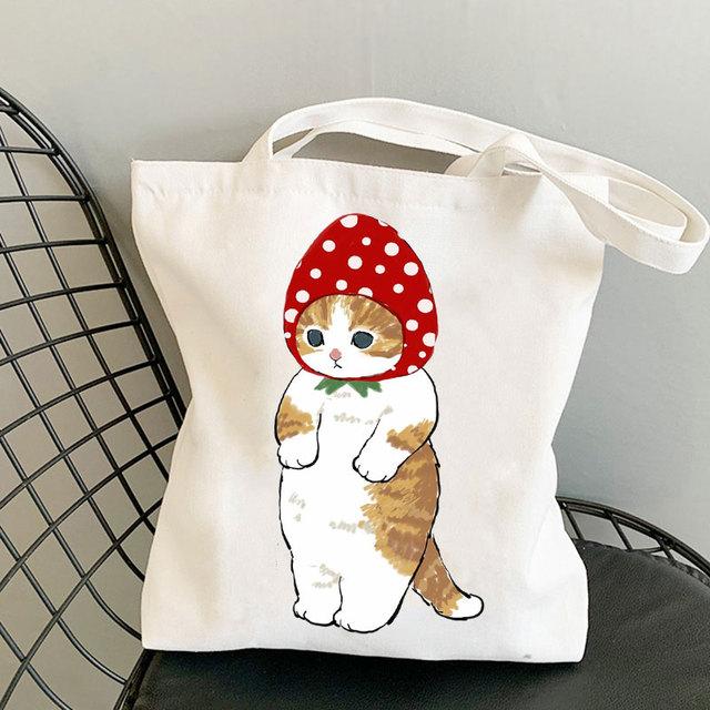 Сумочка с изображением кошки, женская сумка через плечо с женской сумкой для отдыха, уличная пляжная сумка, складная сумка для покупок, черная