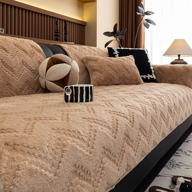 Подушка для дивана из хлопка Шу, специальная для осени и зимы, утолщенная подушка для сиденья, плюшевый чехол-накидка для дивана с противоскользящим покрытием и грязеотталкивающими свойствами