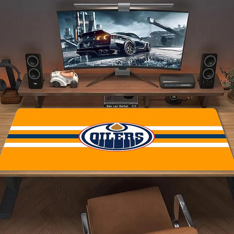 Edmonton Oilers Logo Color Mouse Pad Large Gaming Table Cushion Non-slip Laptop Tablet Big Mousepad XXL Mat Mini PC Playmat With Lock edge